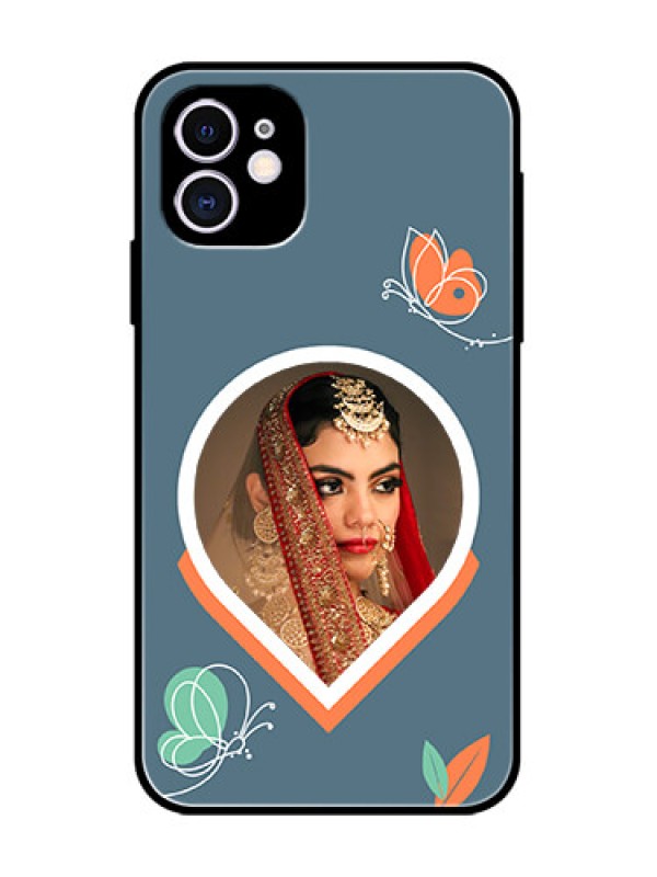 Custom iPhone 11 Custom Metal Phone Case - Droplet Butterflies Design