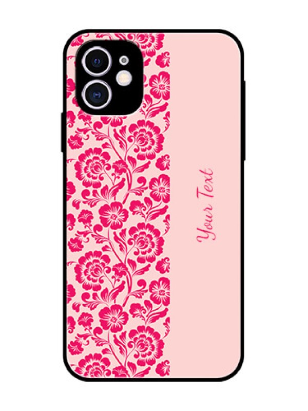 Custom iPhone 11 Custom Metal Phone Case - Attractive Floral Pattern Design