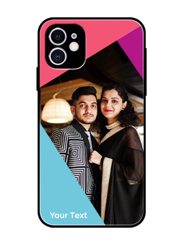 Custom iPhone 11 Custom Metal Phone Case - Stacked Triple Colour Design