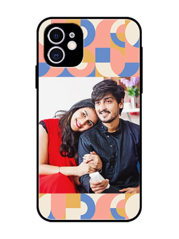 Custom iPhone 11 Custom Metal Phone Case - Semi - Circle Maze Pattern Design