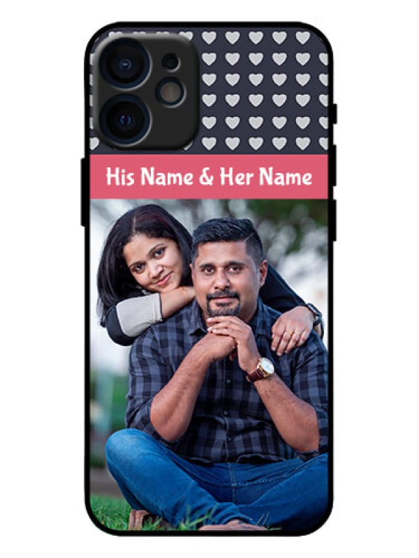 Custom iPhone 12 Mini Custom Metal Phone Case - Love Symbols Design
