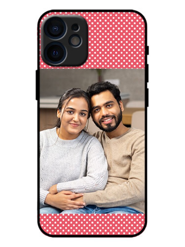 Custom iPhone 12 Mini Custom Metal Phone Case - White Dotted Design
