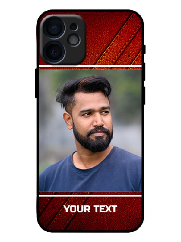 Custom iPhone 12 Mini Custom Metal Phone Case - Leather Phone Case Design