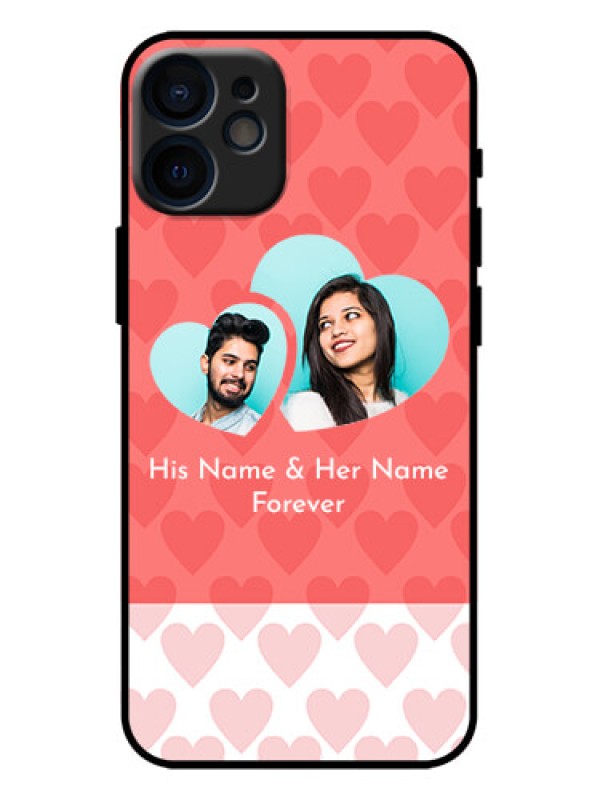 Custom iPhone 12 Mini Custom Metal Phone Case - Couple Pic Upload Design