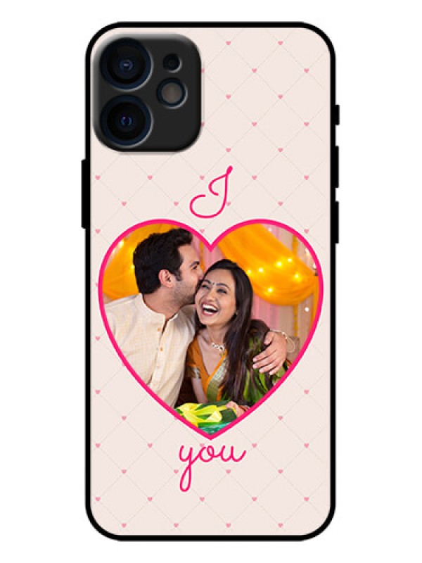 Custom iPhone 12 Mini Custom Metal Phone Case - Heart Shape Design