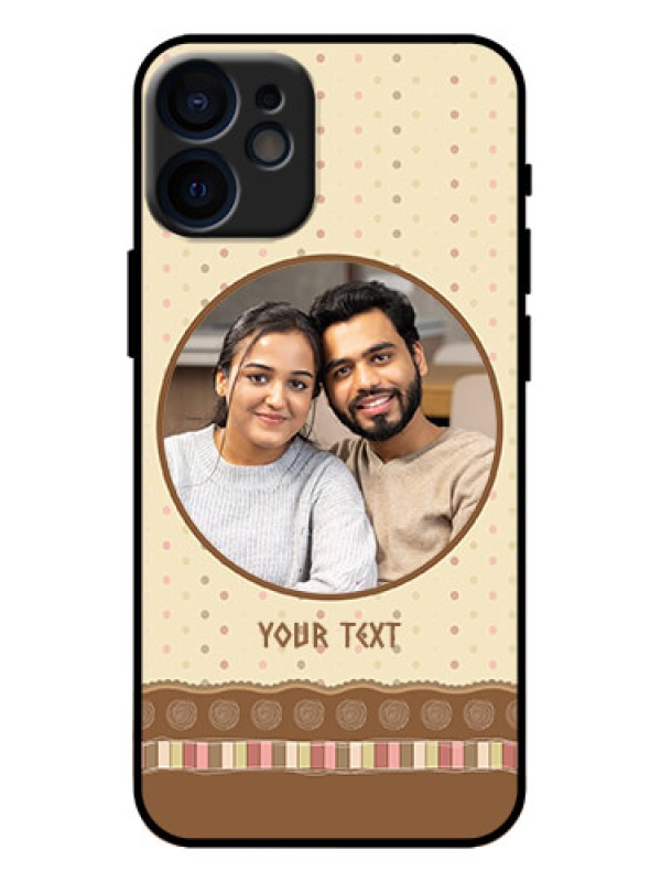 Custom iPhone 12 Mini Custom Metal Phone Case - Brown Dotted Mobile Case Design