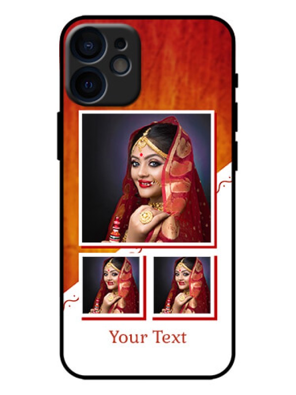 Custom iPhone 12 Mini Custom Metal Phone Case - Wedding Memories Design