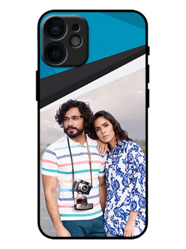 Custom iPhone 12 Mini Custom Metal Phone Case - Simple Pattern Photo Upload Design