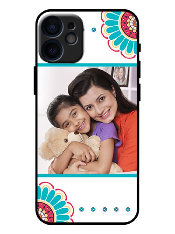 Custom iPhone 12 Mini Custom Metal Phone Case - Flower Design