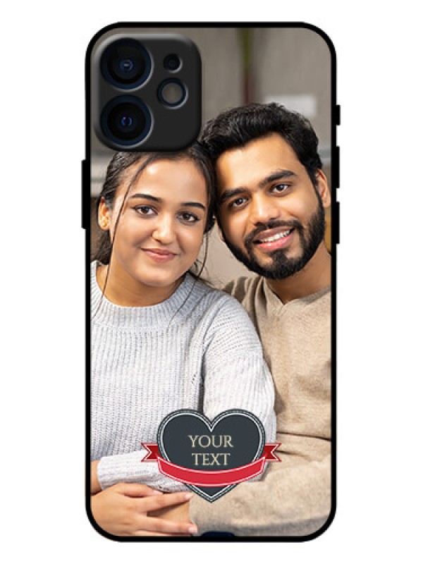 Custom iPhone 12 Mini Custom Metal Phone Case - Just Married Couple Design