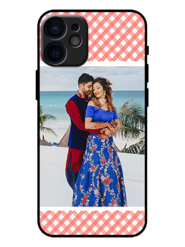 Custom iPhone 12 Mini Custom Metal Phone Case - Pink Pattern Design