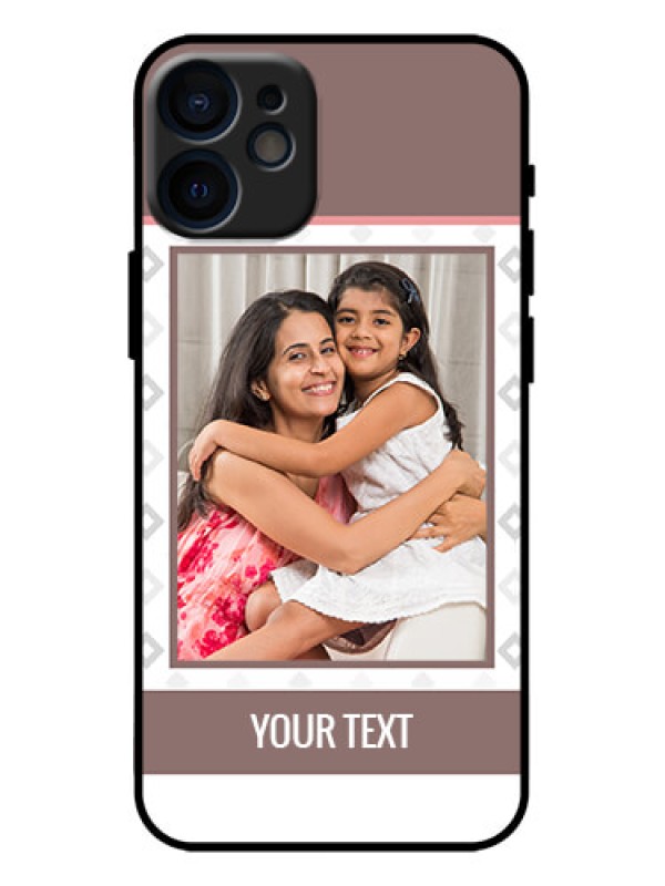 Custom iPhone 12 Mini Custom Metal Phone Case - Simple Diamond Design