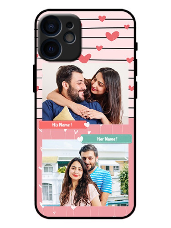 Custom iPhone 12 Mini Custom Metal Phone Case - Photo With Heart Design