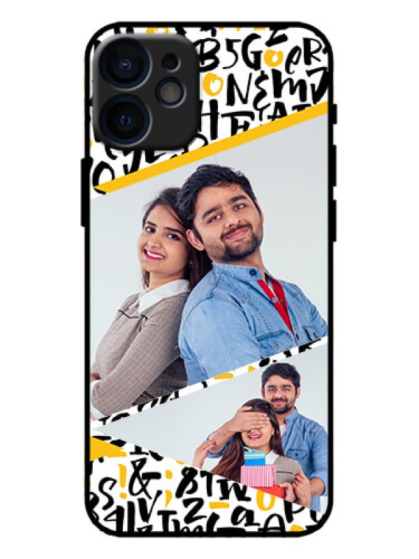 Custom iPhone 12 Mini Custom Metal Phone Case - Letters Pattern Design