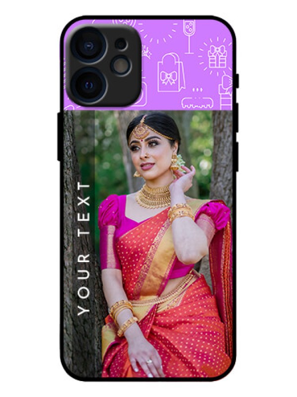 Custom iPhone 12 Mini Custom Metal Phone Case - Birthday Icons Design