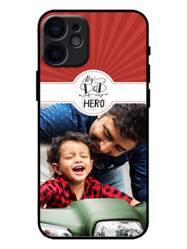 Custom iPhone 12 Mini Custom Metal Phone Case - My Dad Hero Design