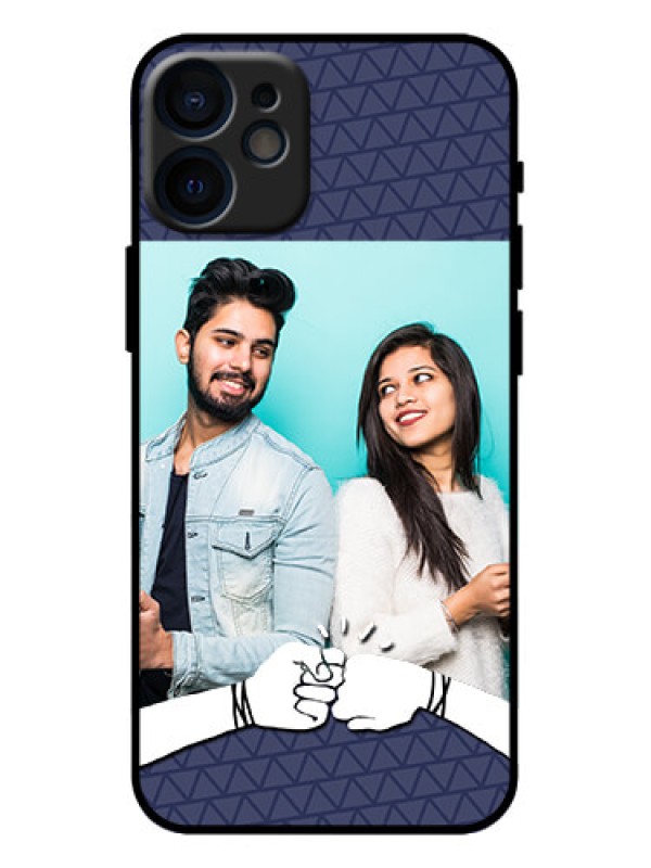 Custom iPhone 12 Mini Custom Metal Phone Case - With Best Friends Design