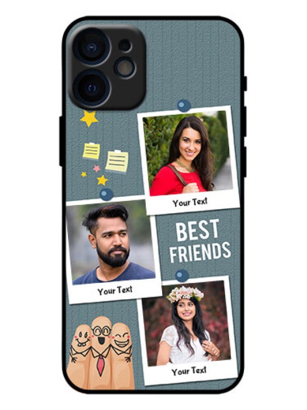 Custom iPhone 12 Mini Custom Metal Phone Case - Sticky Frames And Friendship Design