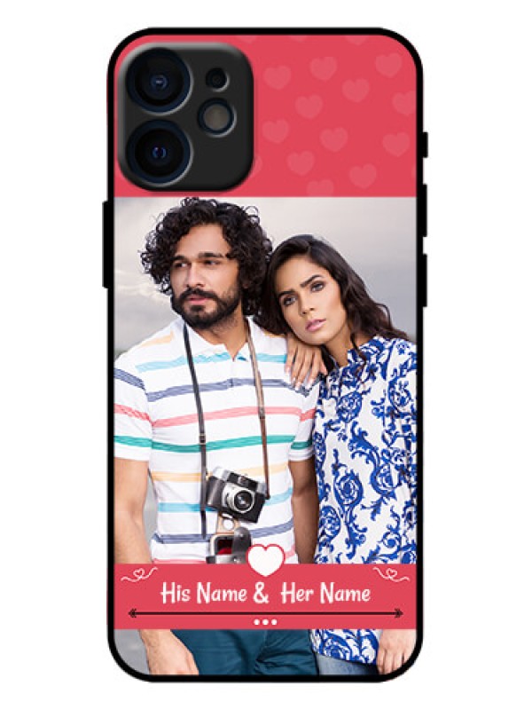 Custom iPhone 12 Mini Custom Metal Phone Case - Simple Love Design
