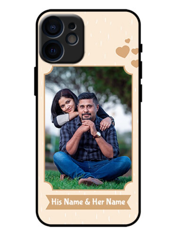 Custom iPhone 12 Mini Custom Metal Phone Case - With Confetti Love Design