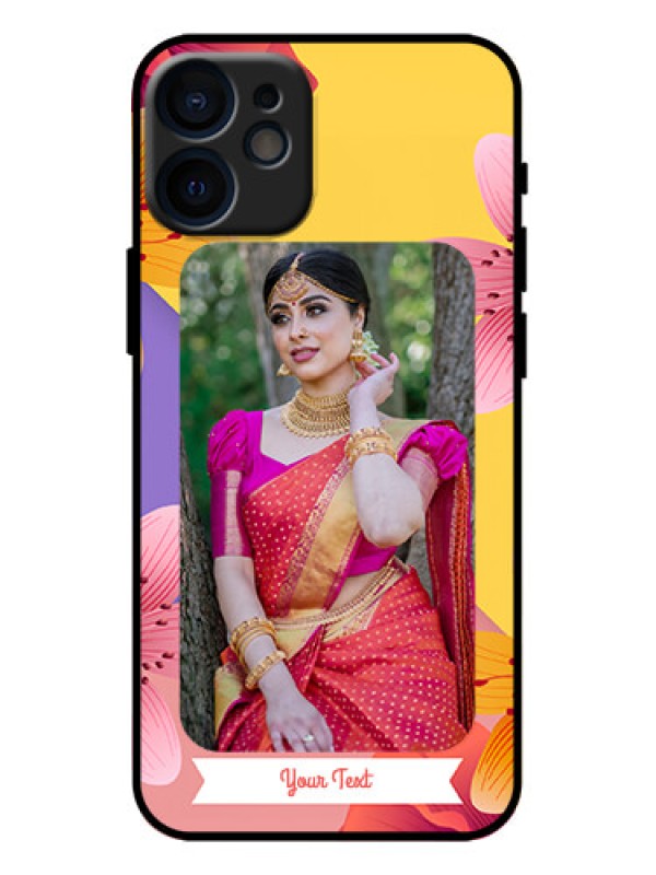 Custom iPhone 12 Mini Custom Metal Phone Case - 3 Image With Vintage Floral Design