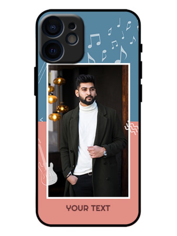 Custom iPhone 12 Mini Custom Metal Phone Case - With Color Musical Note Design