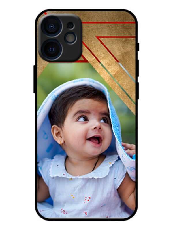 Custom iPhone 12 Mini Custom Metal Phone Case - Gradient Abstract Texture Design