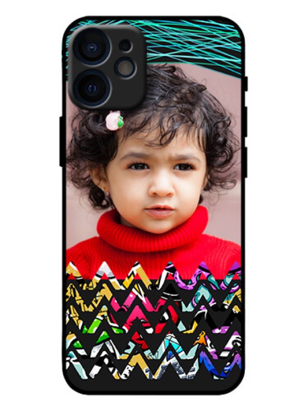 Custom iPhone 12 Mini Custom Metal Phone Case - Neon Abstract Design