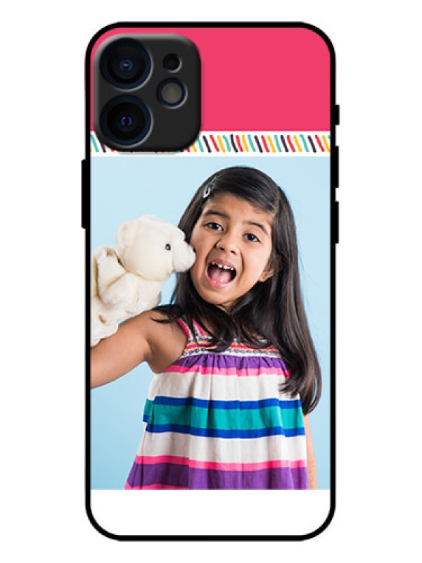 Custom iPhone 12 Mini Custom Metal Phone Case - Line Art Design