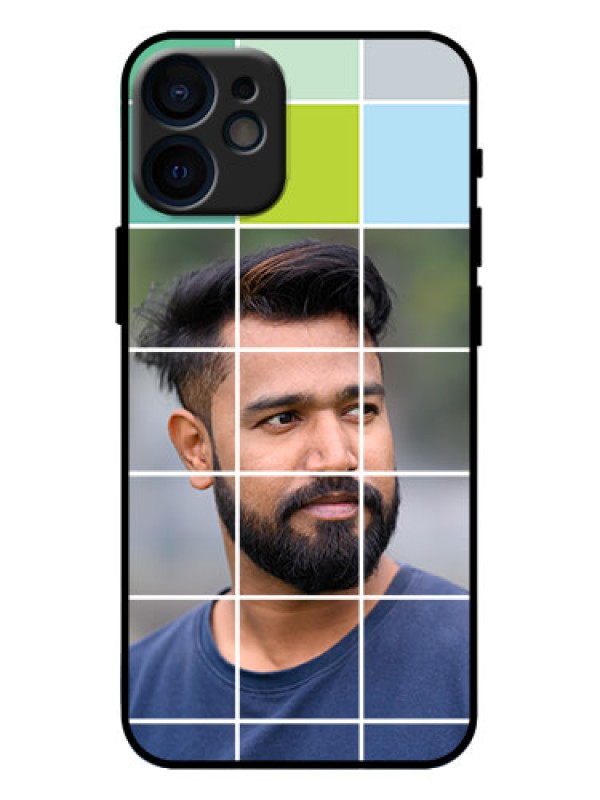 Custom iPhone 12 Mini Custom Metal Phone Case - With White Box Pattern