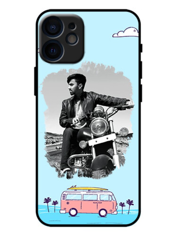 Custom iPhone 12 Mini Custom Metal Phone Case - Travel and Adventure Design