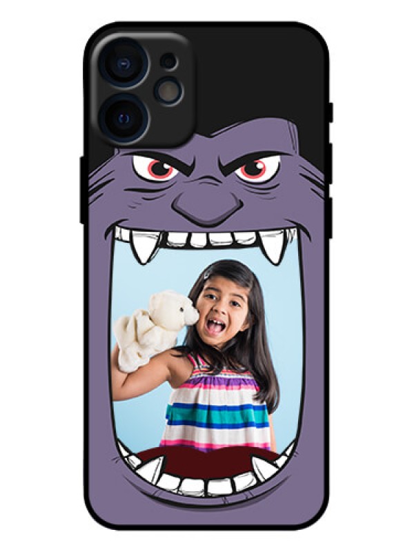 Custom iPhone 12 Mini Custom Metal Phone Case - Angry Monster Design