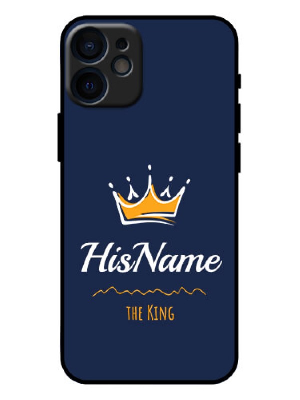 Custom iPhone 12 Mini Custom Metal Phone Case - King With Name Design