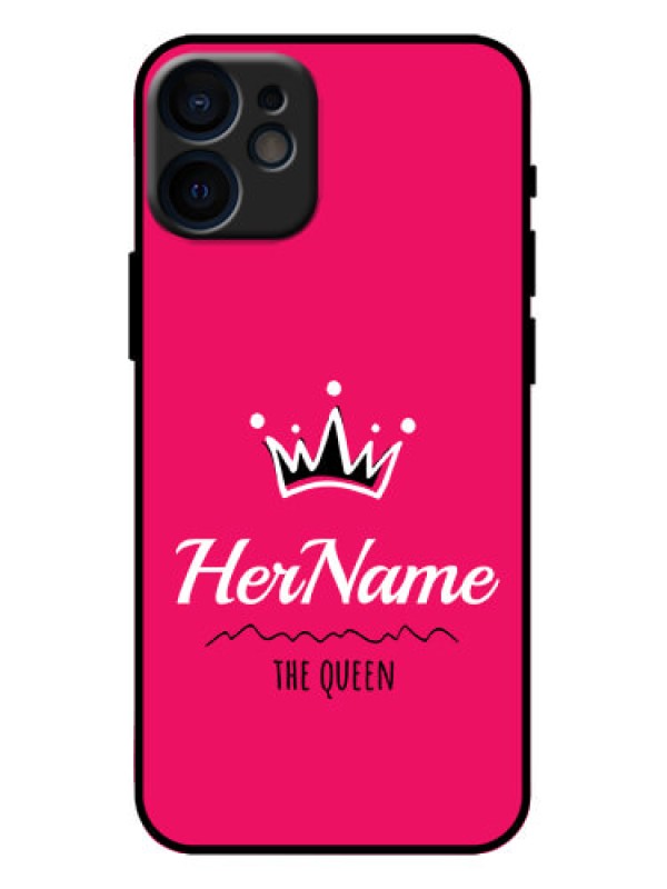 Custom iPhone 12 Mini Custom Metal Phone Case - Queen With Name Design