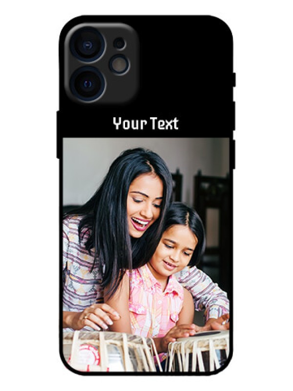 Custom iPhone 12 Mini Custom Metal Phone Case - Photo With Name Design
