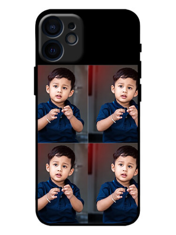 Custom iPhone 12 Mini Custom Metal Phone Case - 4 Image Holder Design