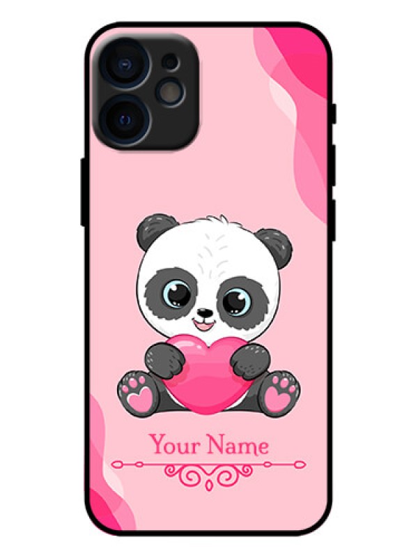 Custom iPhone 12 Mini Custom Metal Phone Case - Cute Panda Design