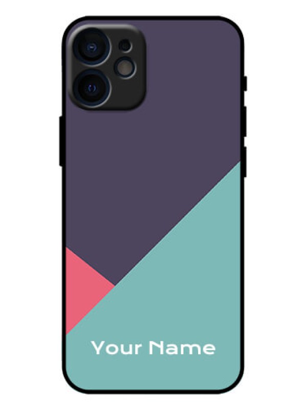 Custom iPhone 12 Mini Custom Metal Phone Case - Tri Color Abstract Design