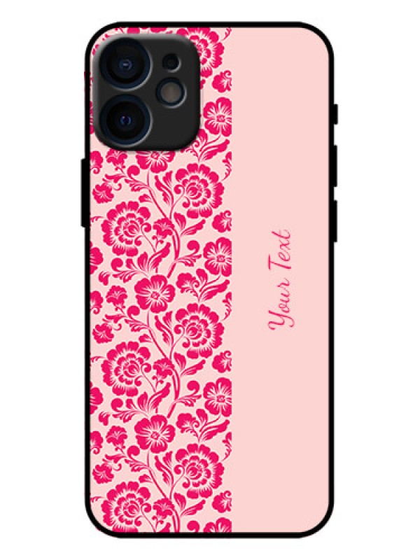 Custom iPhone 12 Mini Custom Metal Phone Case - Attractive Floral Pattern Design