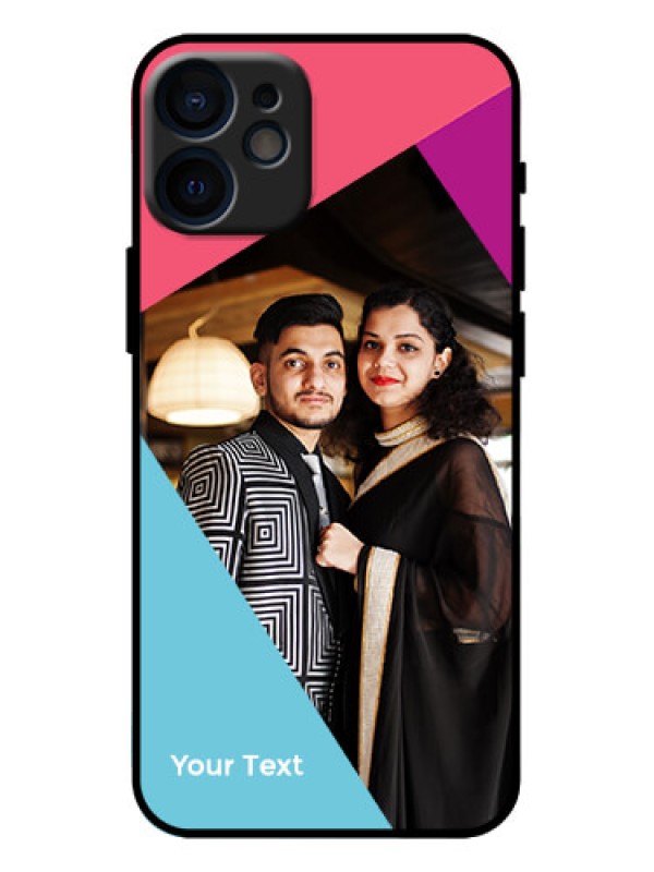 Custom iPhone 12 Mini Custom Metal Phone Case - Stacked Triple Colour Design