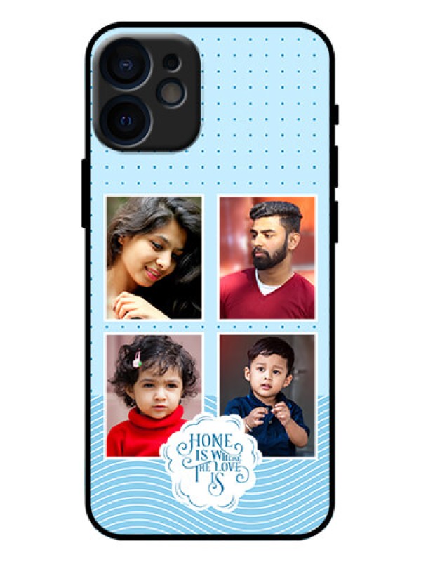 Custom iPhone 12 Mini Custom Metal Phone Case - Cute Love Quote With 4 Pic Upload Design