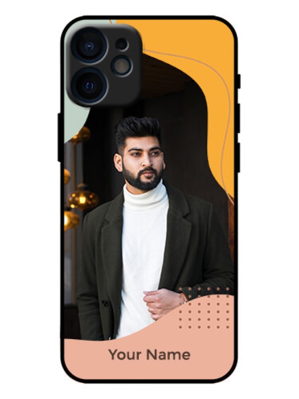 Custom iPhone 12 Mini Custom Metal Phone Case - Tri - Coloured Overlay Design