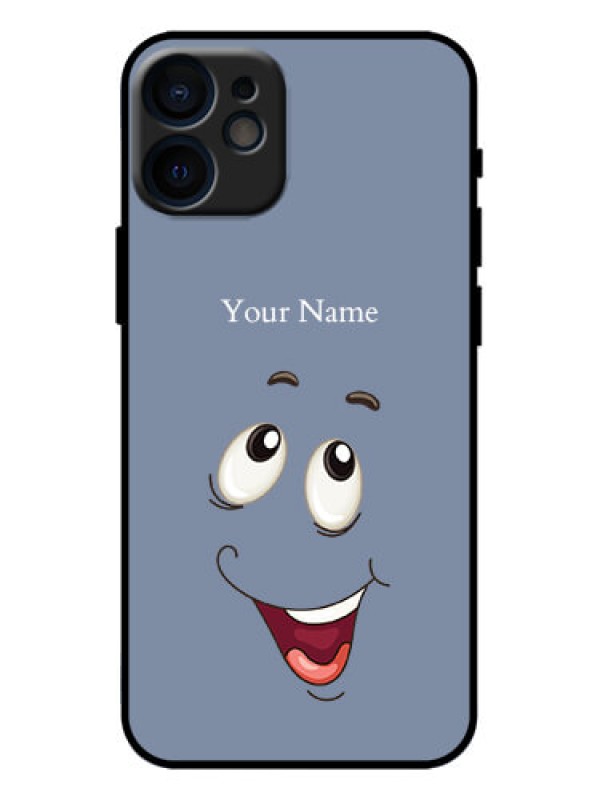Custom iPhone 12 Mini Custom Metal Phone Case - Laughing Cartoon Face Design