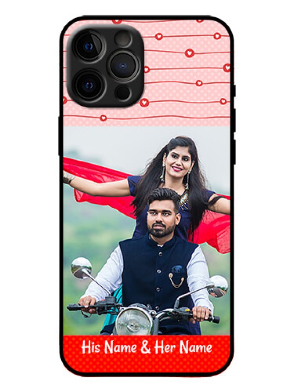 Custom iPhone 12 Pro Max Custom Metal Phone Case - Red Pattern Case Design