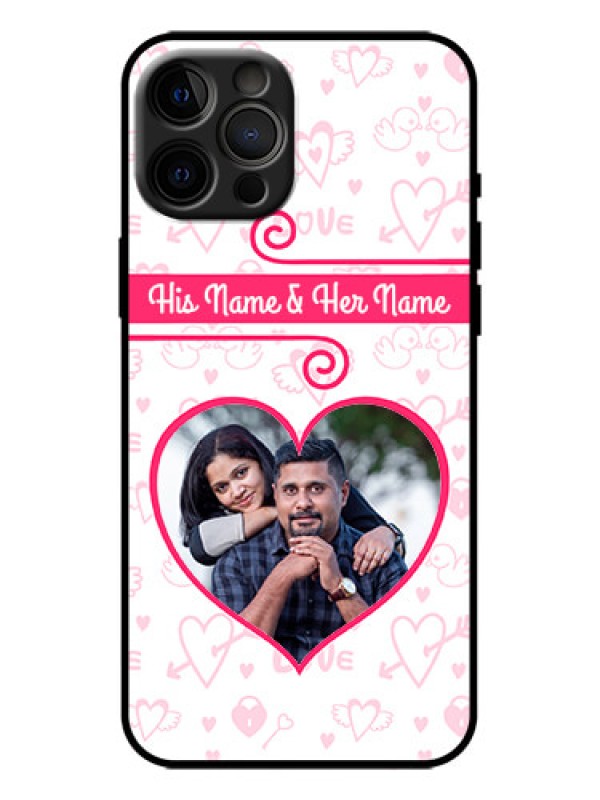 Custom iPhone 12 Pro Max Custom Metal Phone Case - Heart Shape Love Design