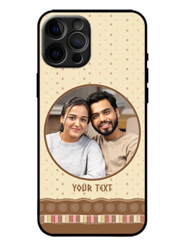 Custom iPhone 12 Pro Max Custom Metal Phone Case - Brown Dotted Mobile Case Design