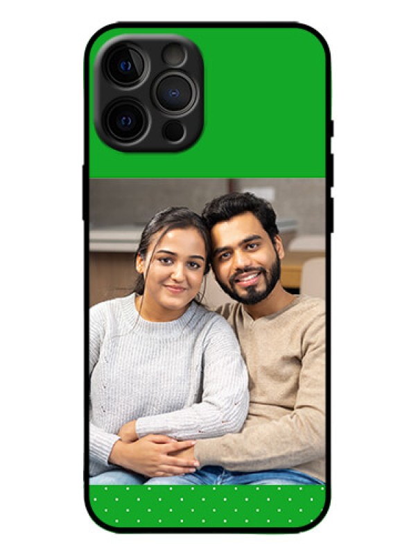 Custom iPhone 12 Pro Max Custom Metal Phone Case - Green Pattern Design