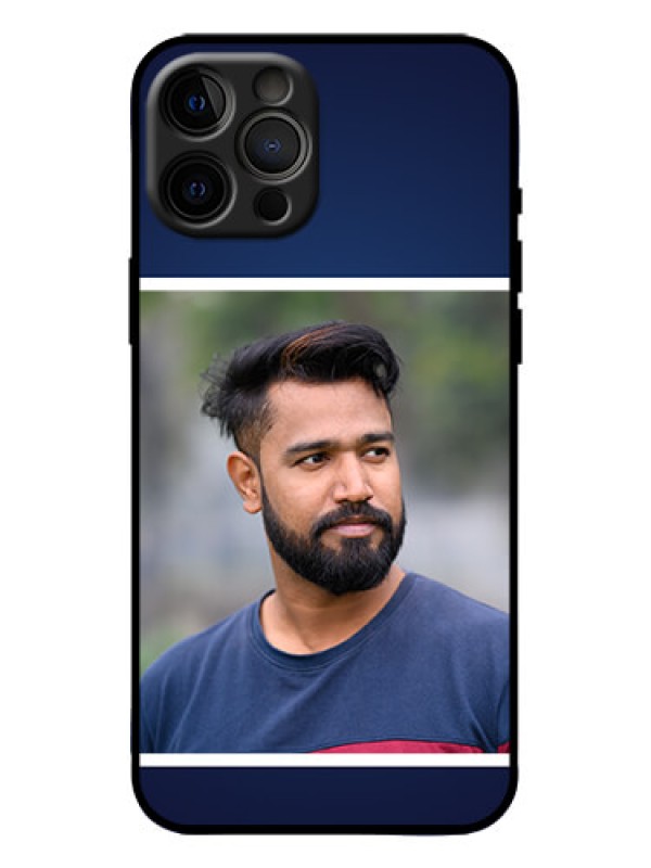 Custom iPhone 12 Pro Max Custom Metal Phone Case - Simple Royal Blue Design