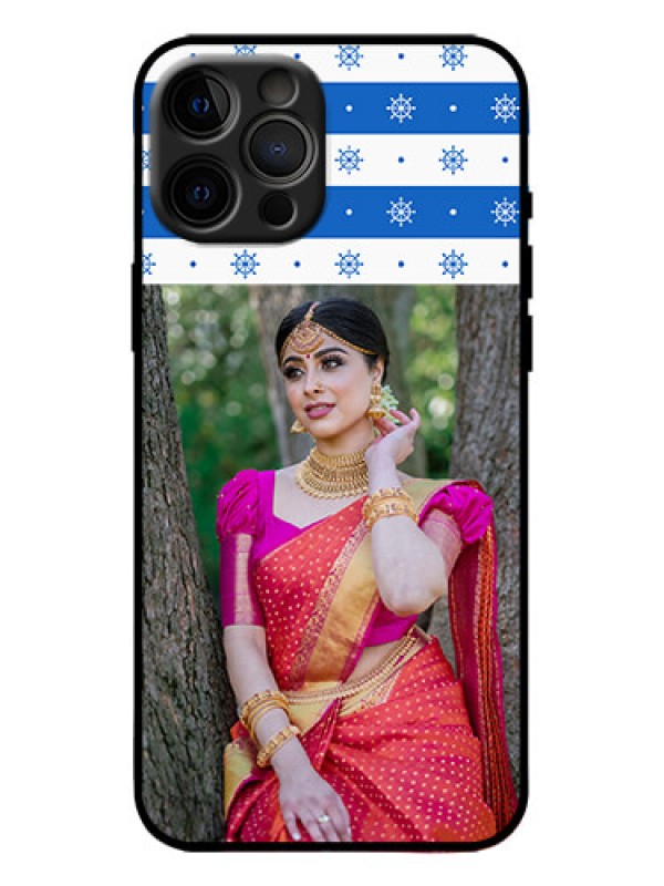 Custom iPhone 12 Pro Max Custom Metal Phone Case - Snow Pattern Design