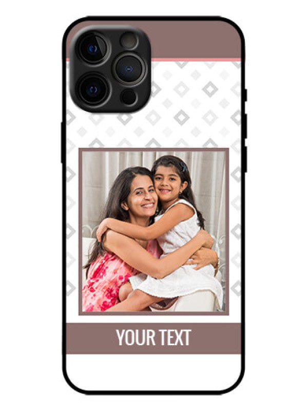 Custom iPhone 12 Pro Max Custom Metal Phone Case - Simple Diamond Design